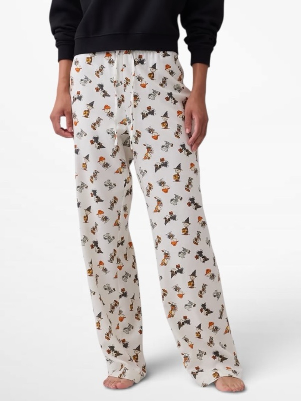 Old Navy Peanuts Halloween Flannel PJ Pants Drawstring Waist